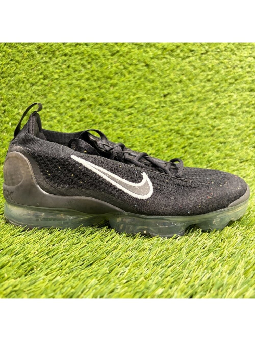 Nike Air VaporMax 2021 Flyknit Womens Size 6.5 Black Running Shoes Sneakers